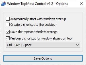 Windows Topmost Control options
