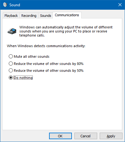 Other sounds setting