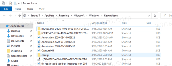 Windows 10 Opened Recent Items In File Explorer