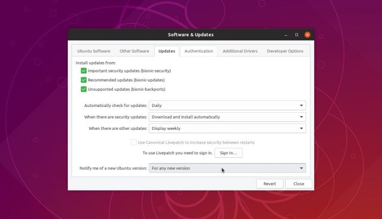upgrade to ubuntu 18.10 from 18.04