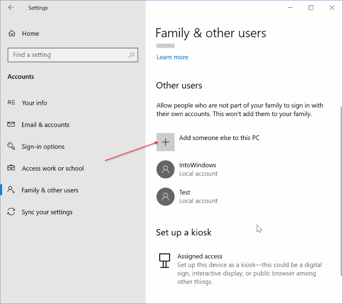 create local account without password in Windows 10 pic1