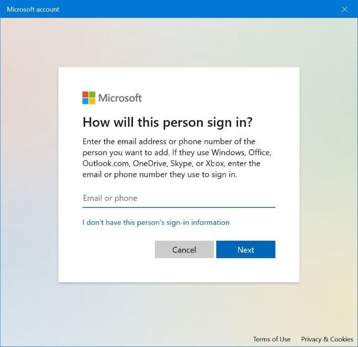 create local account without password in Windows 10 pic2