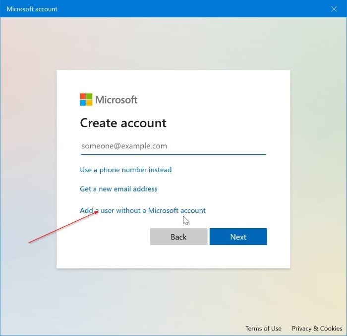 create local account without password in Windows 10 pic3