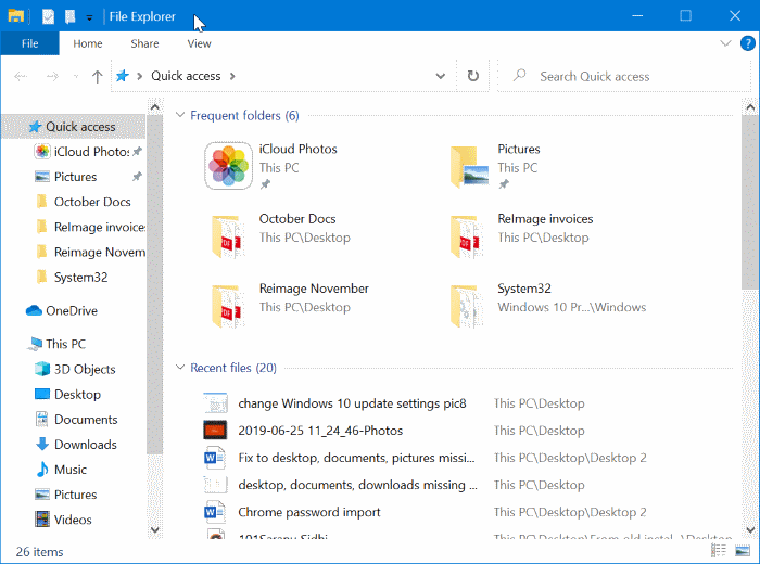 desktop, documents, downloads missing from Quick Access pic2