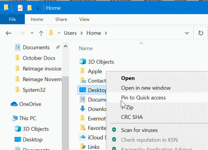 desktop, documents, downloads missing from Quick Access pic6