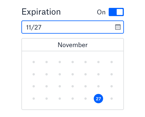 Setting a link expiration date