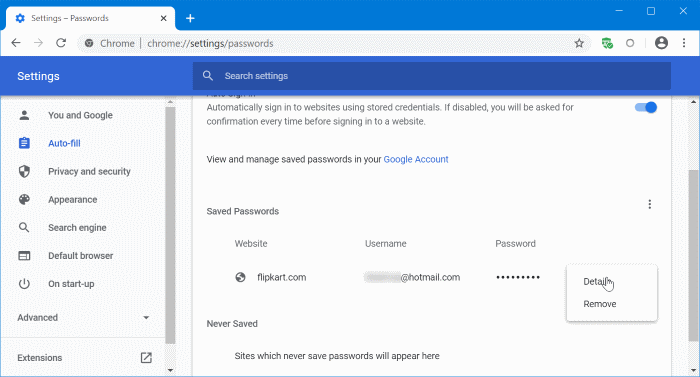 update passwords saved in Google Chrome pic2