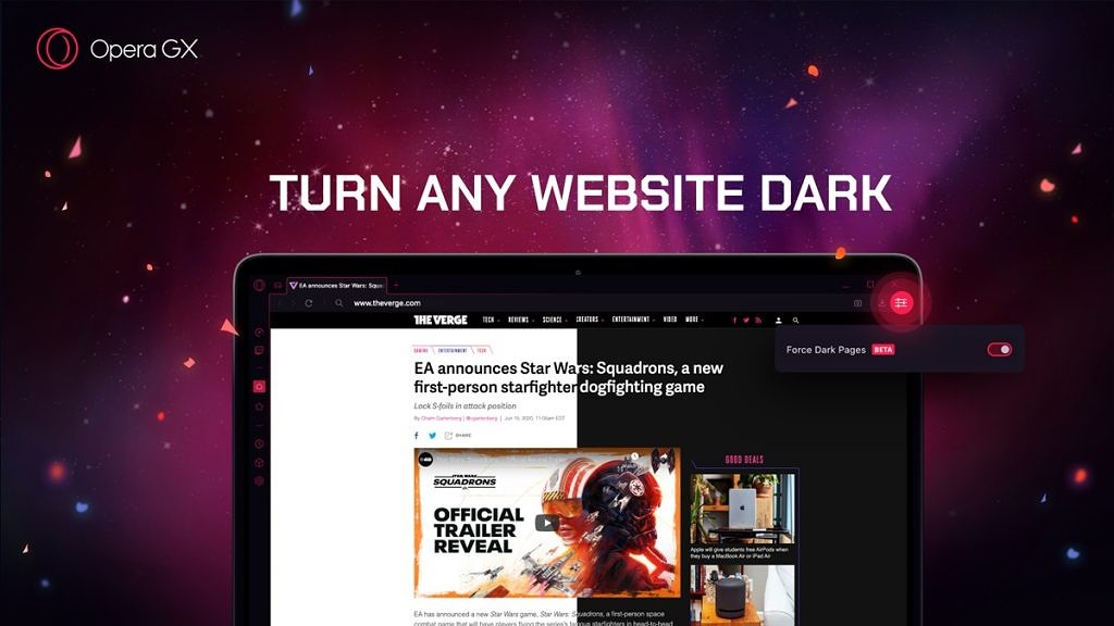 opera gx browser dark mode
