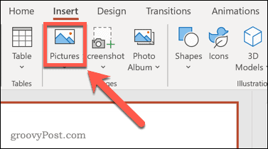 Inserting pictures in PowerPoint