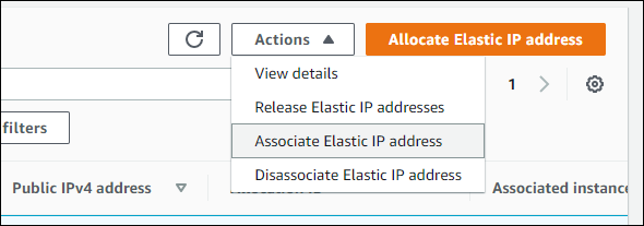 Change association on elastic IP address