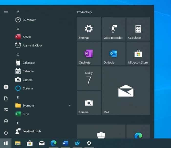 Enable or Disable the new Start Menu in Windows 10 pic01