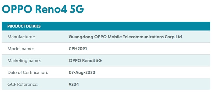OPPO Reno4 Z 5G and OPPO Reno4 Lite get certified for a possible global launch