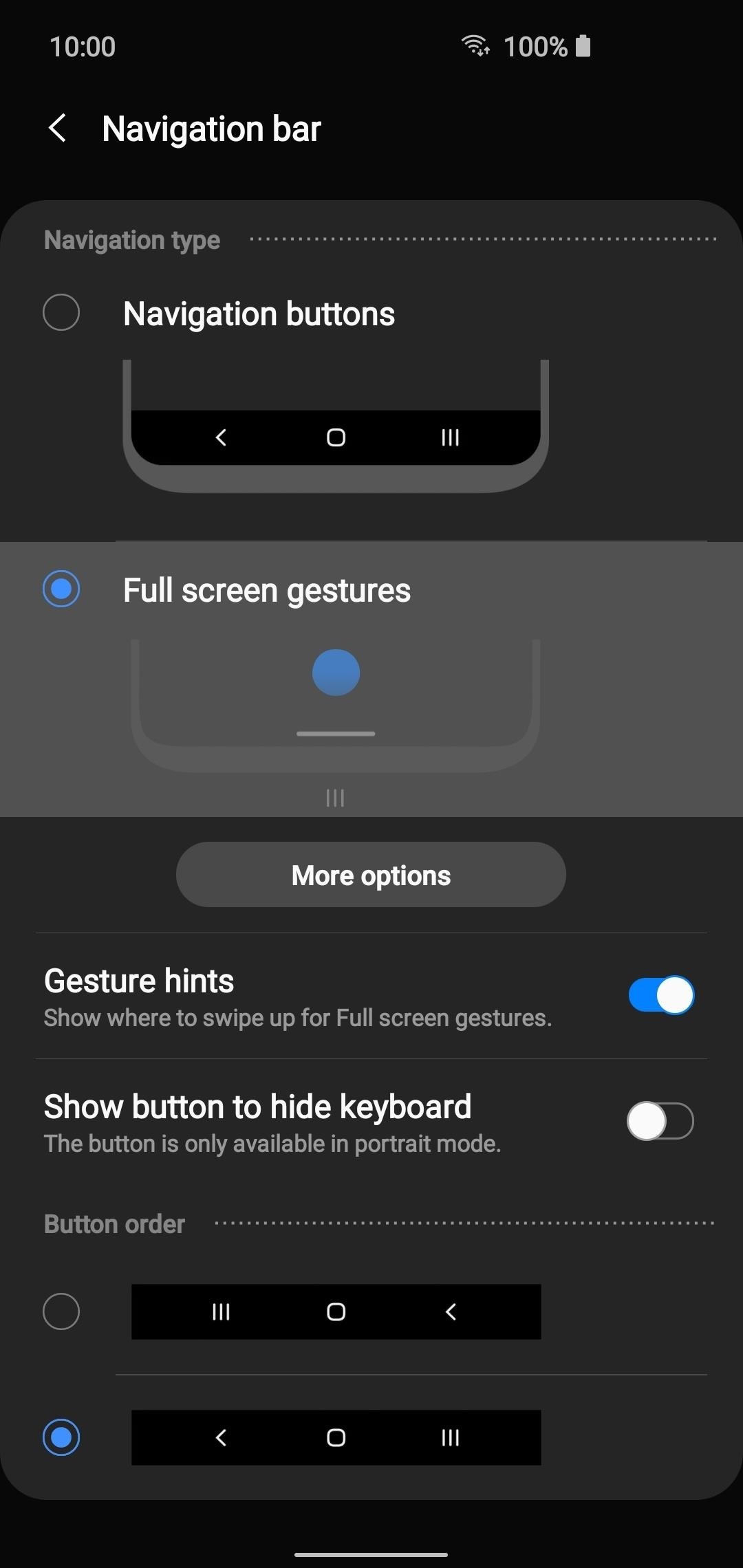How to Hide Navigation Bar in Samsung OneUI