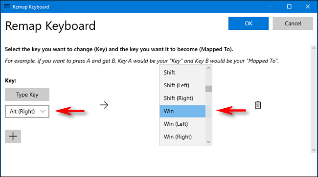 In PowerToys, select a key and assign it to Windows key in Keyboard Manager on Windows 10
