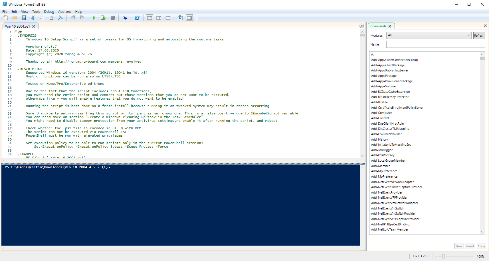 Run Windows 10 Setup Script after installation to customize the OS