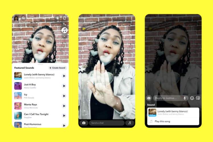 Snapchat goes after TikTok by adding music to snaps
