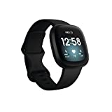 Image of Fitbit Versa 3 Health & Fitness Smartwatch with GPS, Alexa Built-in, 24/7 Heart Rate, Alexa Built-in, 6+ Days Battery, Black/Black, One Size (S & L Bands Included)