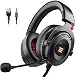 Image of EKSA 7.1 Surround Sound USB Gaming Headset Xbox One Headset with Noise Cancelling Mic, LED Light, Headphones for PS4/Xbox One/PC/Switch with Detachable Mic& 3.5mm, USB Cables