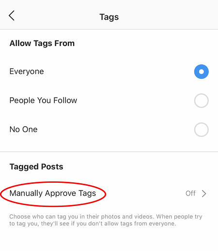 click manually approve tags to hide photos you're tagged in