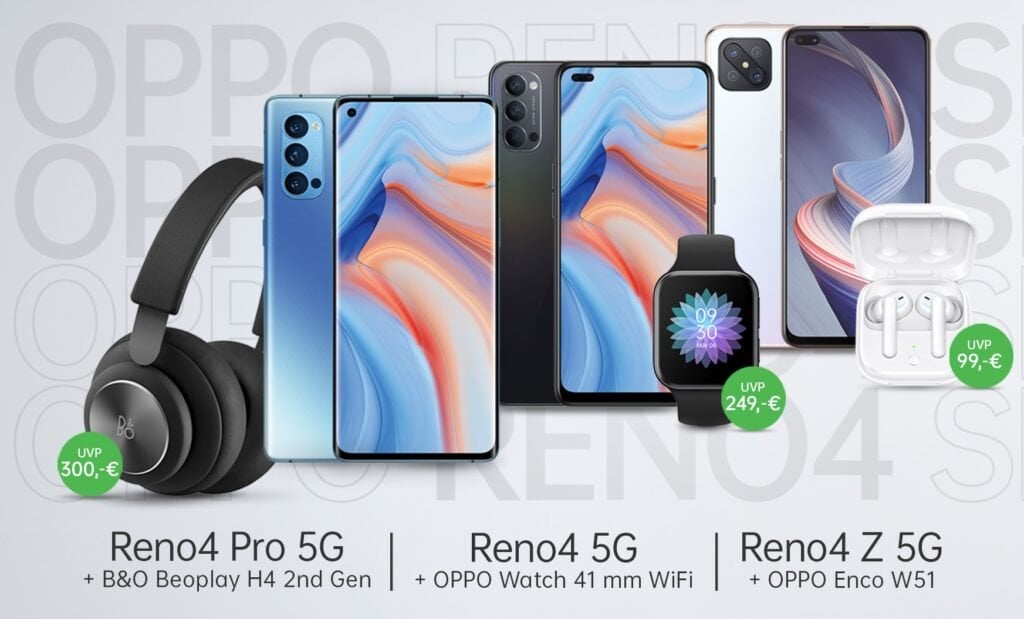OPPO Reno4 5G, Reno4 Pro 5G & Reno4 Z 5G launched in Europe with freebies