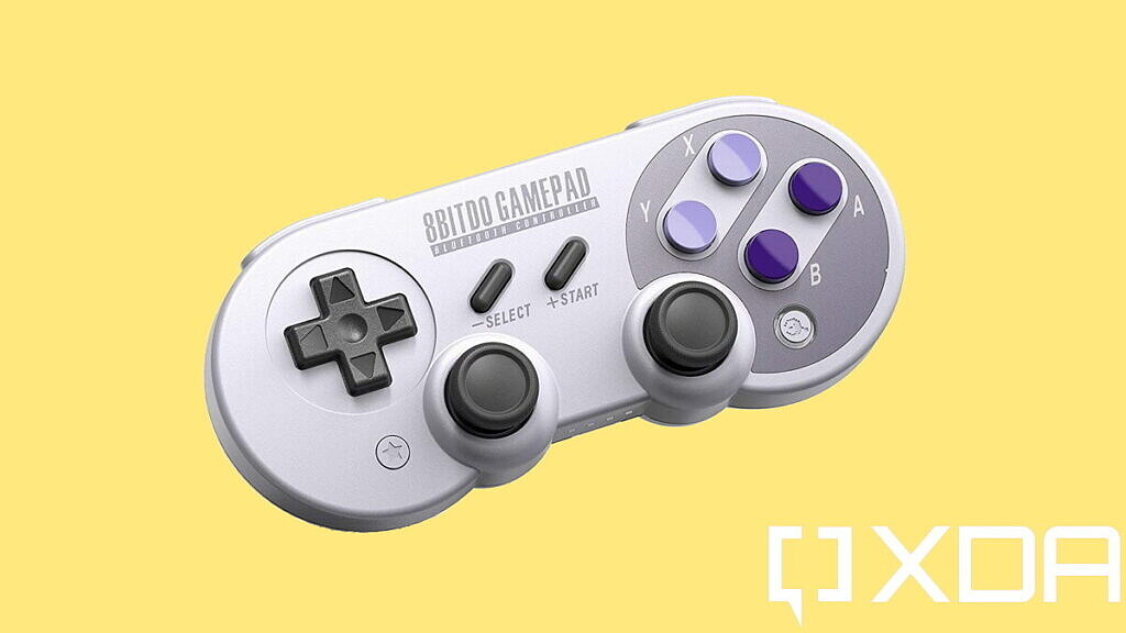 best nintendo switch controllers 8bitdo sn30 on yellow background