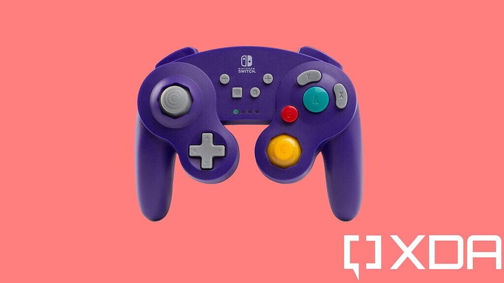 best nintendo switch controllers powera gamecube wireless purple on red background