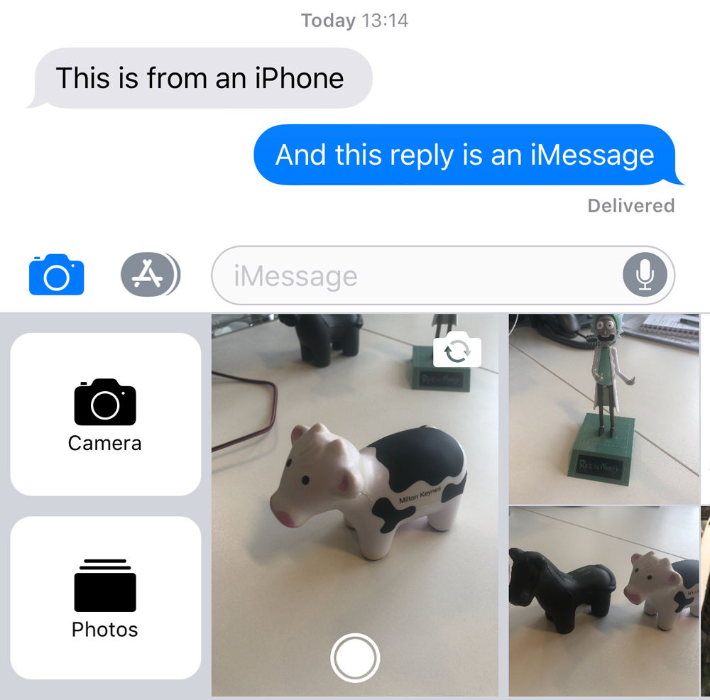 How to send a text on iPhone: Camera