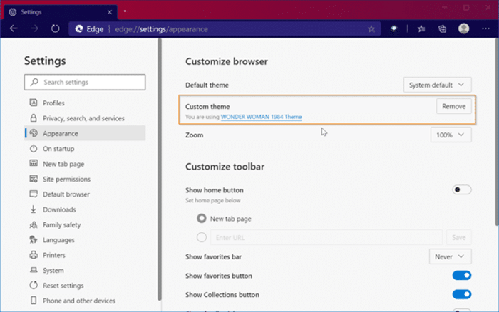 install and uninstall themes in Microsoft Edge in Windows 10 pic10