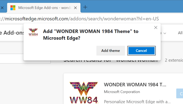 install and uninstall themes in Microsoft Edge in Windows 10 pic6