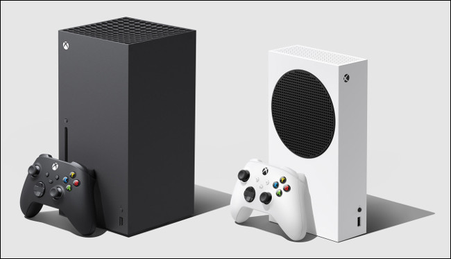 An Xbox Series X sitting next to an S.
