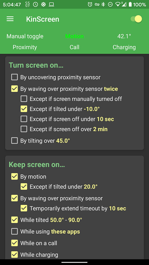 KinScreen settings 1