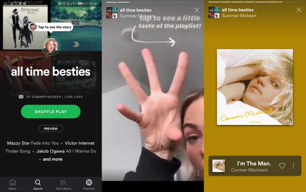 Spotify gets Stories – Testing it with Some Big Artists