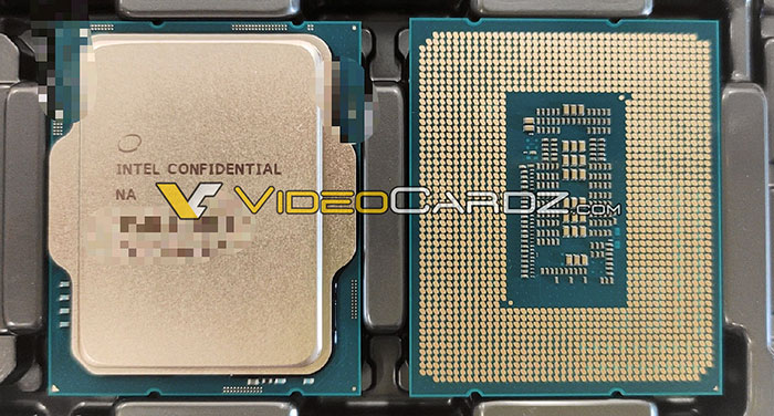 12th Gen Intel Alder Lake-S CPU pictured from above and below