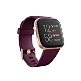 Image of Fitbit Versa 2 Health and Fitness Smartwatch with Heart Rate, Music, Alexa Built-In, Sleep and Swim Tracking, Bordeaux/Copper Rose, One Size (S and L Bands Included)