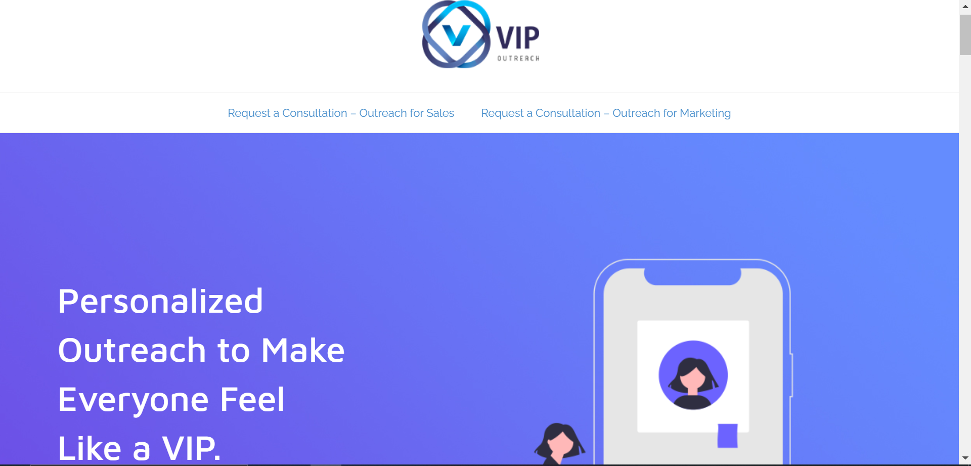 image of website VIP OUTREACH