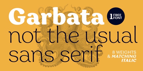 Screenshot of the Garbata font