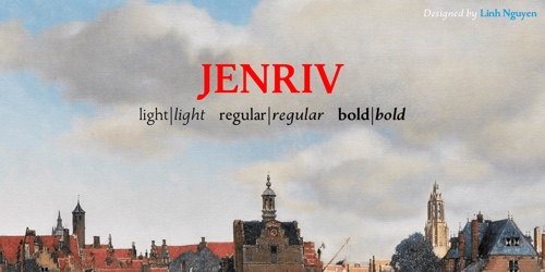 Screenshot of the Jenriv Titling font