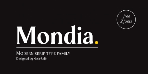 Screenshot of the Mondia font