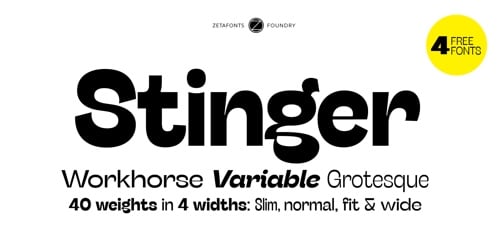 Screenshot of the Stinger font