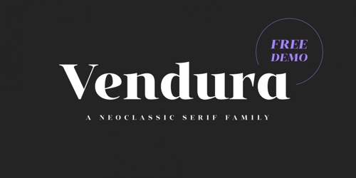 Screenshot of the Vendura font