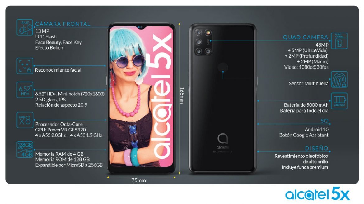 Alcatel 5X with a 5000mAh battery launched alongside the 1V Plus