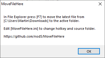 Use F7 in File Explorer to move downloaded files to another location