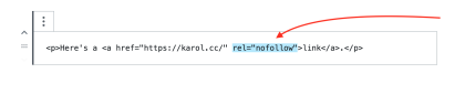 Nofollow attribute within HTML tag