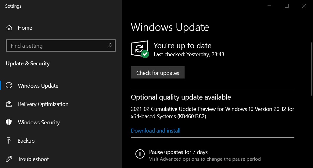 Windows 10 KB4601382 (20H2) is now rolling out with improvements