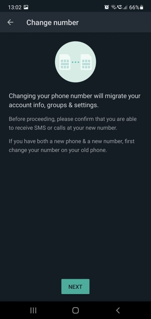 WhatsApp Change Number A