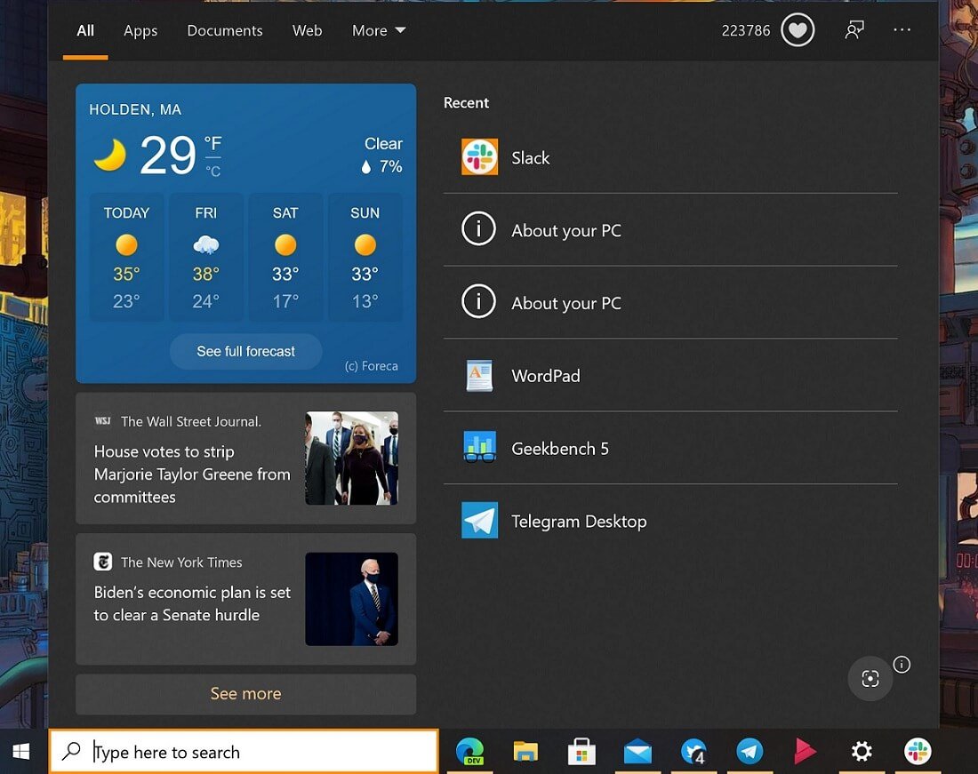Microsoft is testing a new Weather experience in Windows Search