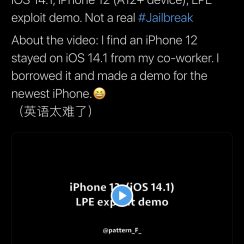 LPE exploit demoed on iPhone 12 with iOS 14.1, just days after recent jailbreak teaser