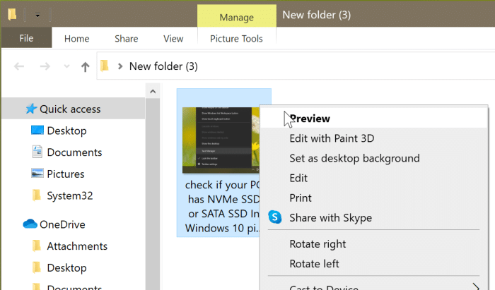 Fix: Image Preview Option Is Missing From Context Menu In Windows 10