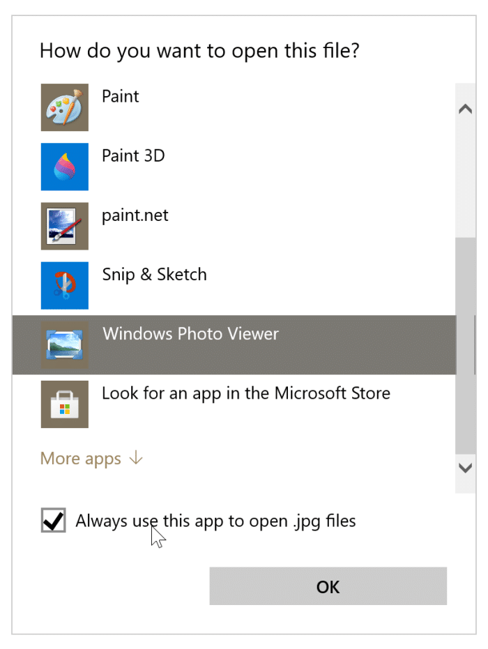 preview option missing from Windows 10 context menu pic3