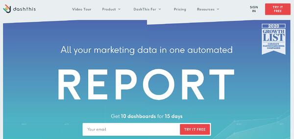 Business Intelligence & Data Reporting Tools example dashthis